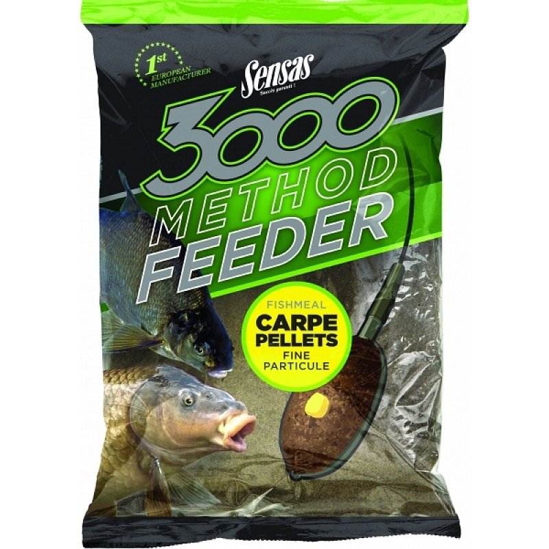 SENSAS 3000 Method Feeder Carpe Pellets -  1kg Fishmeal